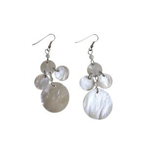 AMBROSIA . Capiz shell chandelier earrings